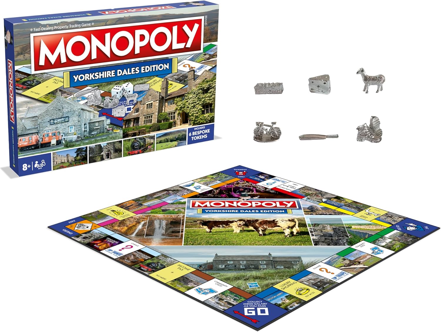 Winning Moves Yorkshire Dales Monopoly Board Game, Advance around the board and trade your way to success, gift for ages 8 plus