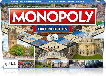 Winning Moves Oxford Monopoly Board Game, Advance around the board and trade your way to success, gift for ages 8 plus