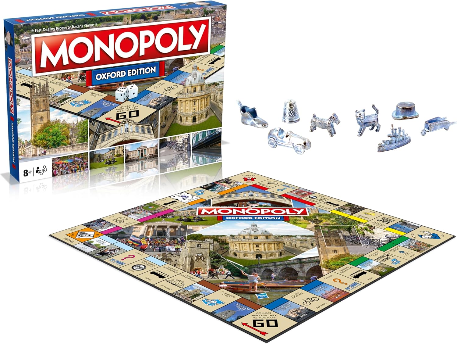 Winning Moves Oxford Monopoly Board Game, Advance around the board and trade your way to success, gift for ages 8 plus