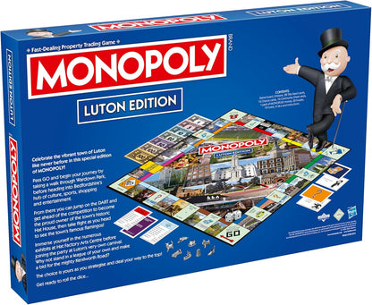 Winning Moves Luton Monopoly Board Game, Advance around the board and trade your way to success, gift for ages 8 plus