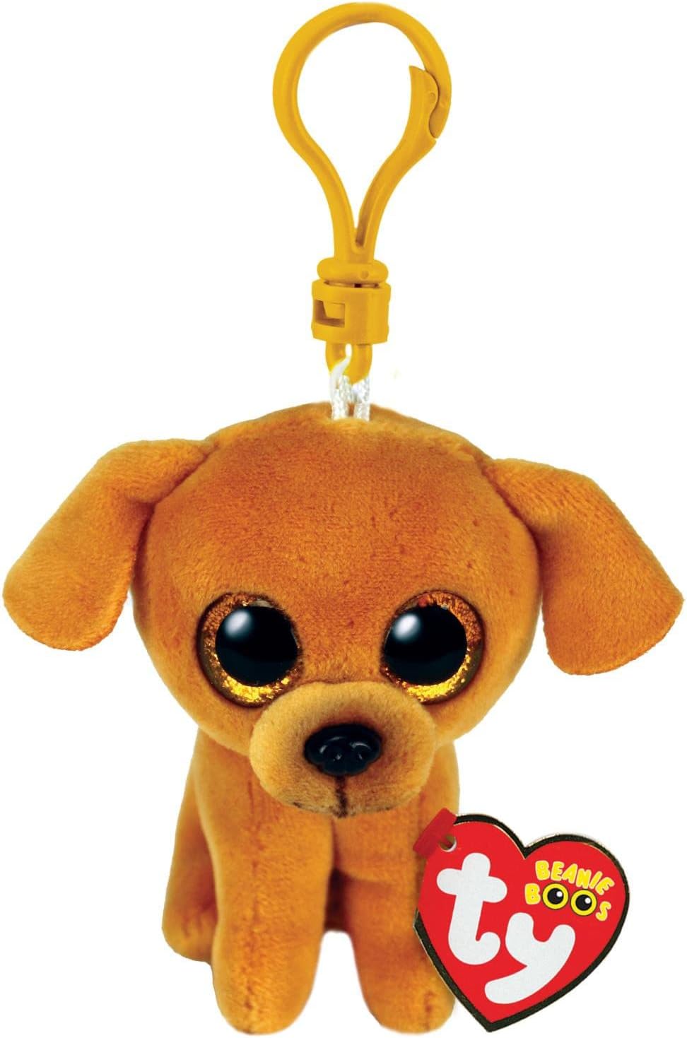 Ty Anillo Porta Llaves Beanie Boos Clips Zuzu-Marrón-Perro Dorados Purpurina-El Peluche con los Ojos Grandes brillantes-12 cm-35256, Animales, Multicolor (T35256