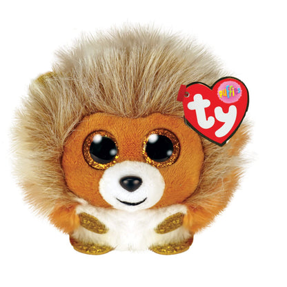 Ty Beanie Balls Ceasar il Leone con gli Occhioni Dorati Glitter, Animaletti di Peluche Morbidi e Tondi da Collezionare 8 cm T42501