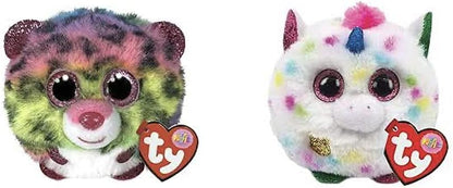 TY 2007539 Dot Leopard Puffies Plush Animal, Multicolor