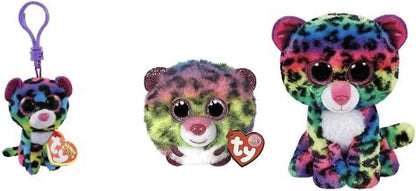 TY 2007539 Dot Leopard Puffies Plush Animal, Multicolor