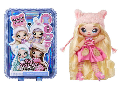 Na! Na! Na! Surprise Sweetest Sweets - Lily Llama - 19 cm Weiche Modepuppe - Bewegliche Puppe im Lama-Look, Schuhen und Bürste - Konfetti-Überraschung - für Kinder ab 5 Jahren