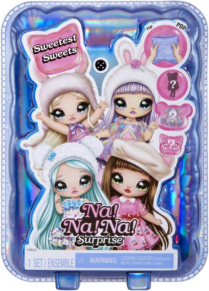 Na! Na! Na! Surprise Sweetest Sweets - Lily Llama - 19 cm Weiche Modepuppe - Bewegliche Puppe im Lama-Look, Schuhen und Bürste - Konfetti-Überraschung - für Kinder ab 5 Jahren
