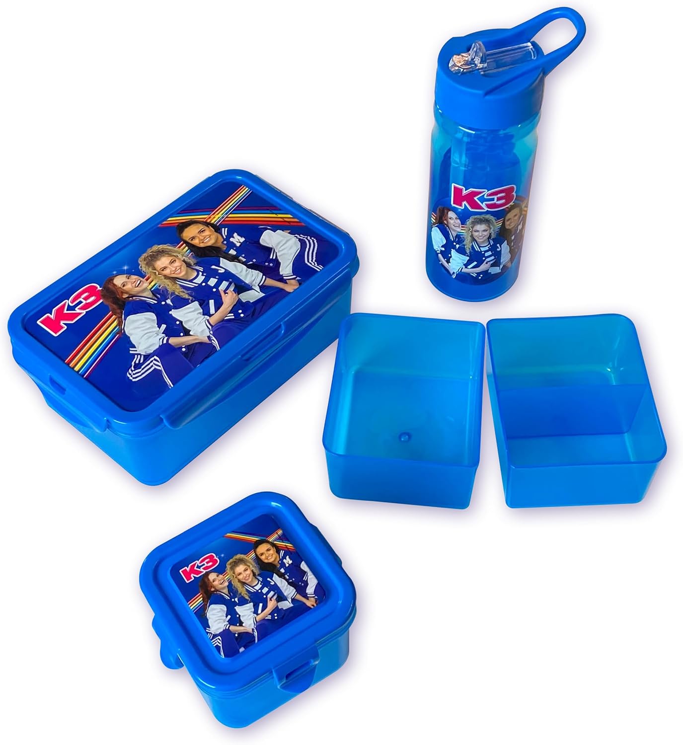 Studio 100 K3 Sport Snack Box Blue Ideal for Biscuits and Fruit