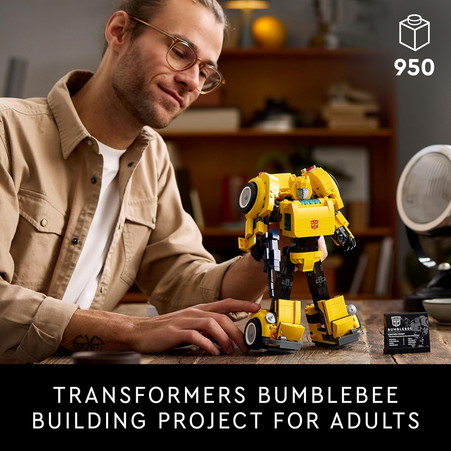 LEGO Icons Transformers Bumblebee Action Figure Building Set, Collectible Robot Model Kit for Adults to Build, Converts to Vehicle Mode, Gifts for Men, Women, Him, Her and Sci-Fi Fans 10338