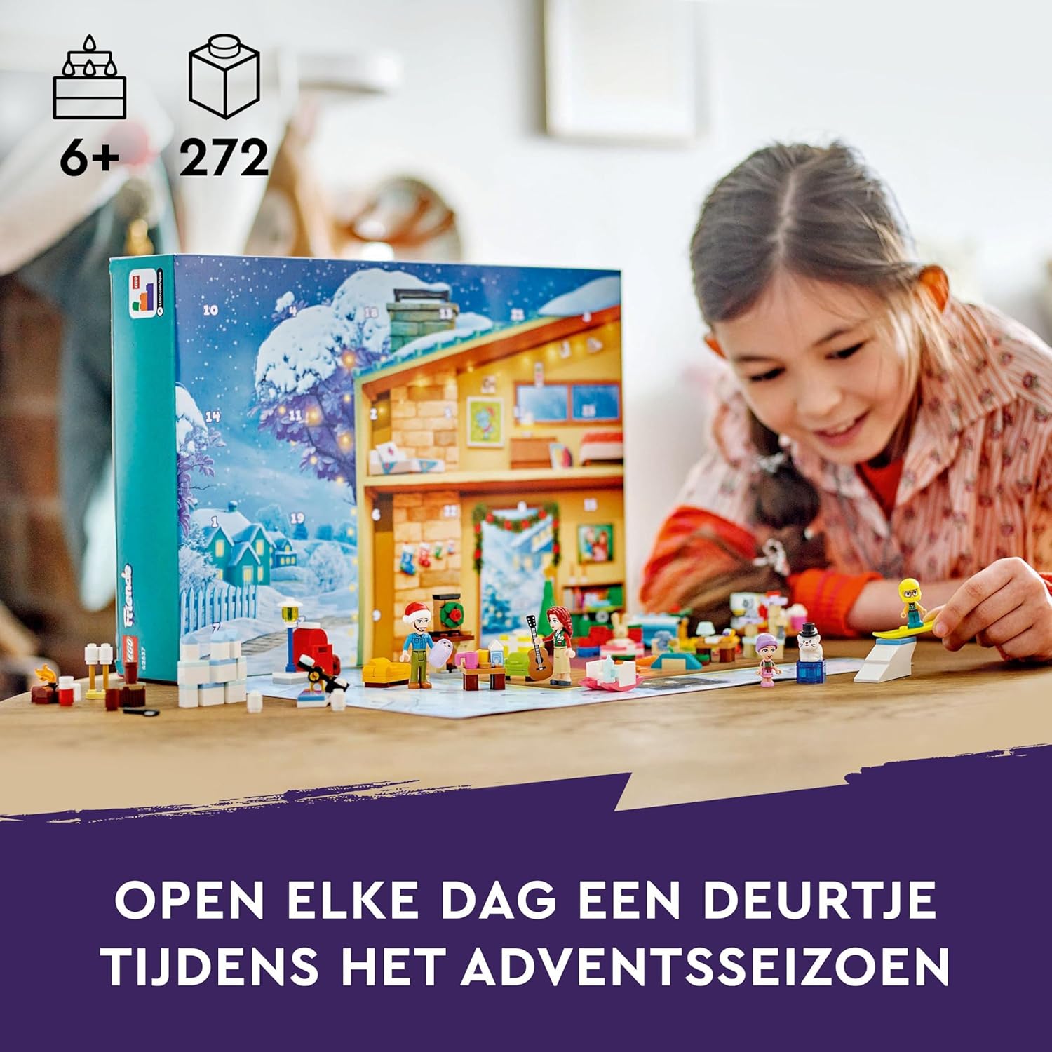 LEGO Friends Adventskalender 2024, vorweihnachtliches Kinderspielzeug mit 5 Charakteren und 3 Tieren, Lernspielzeug, Geschenkidee für Mädchen und Jungen ab 6 Jahren, Geschenk zu Weihnachten 42637