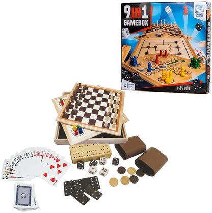 Clown Games - Clown Games 9-in-1 speelbox van hout – 1 teller