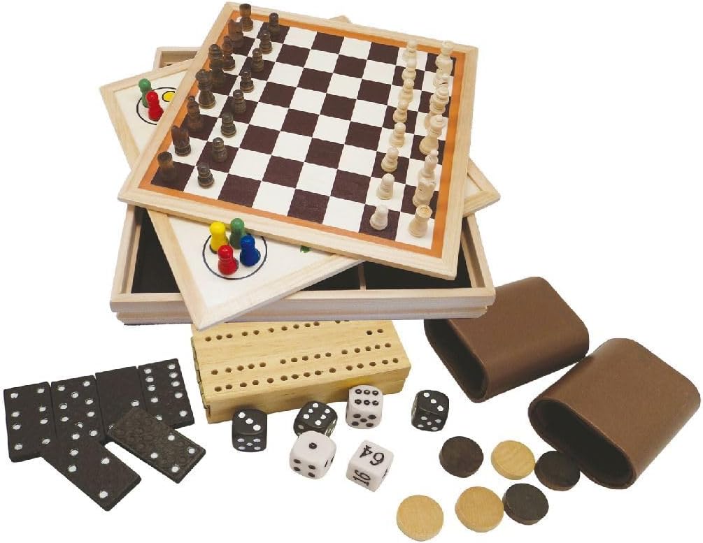 Clown Games - Clown Games 9-in-1 speelbox van hout – 1 teller