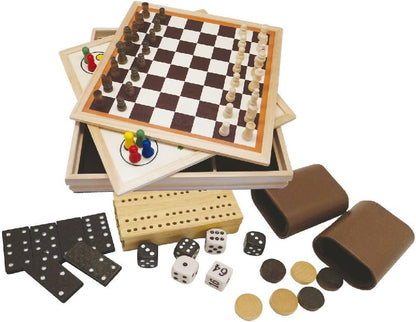 Clown Games - Clown Games 9-in-1 speelbox van hout – 1 teller