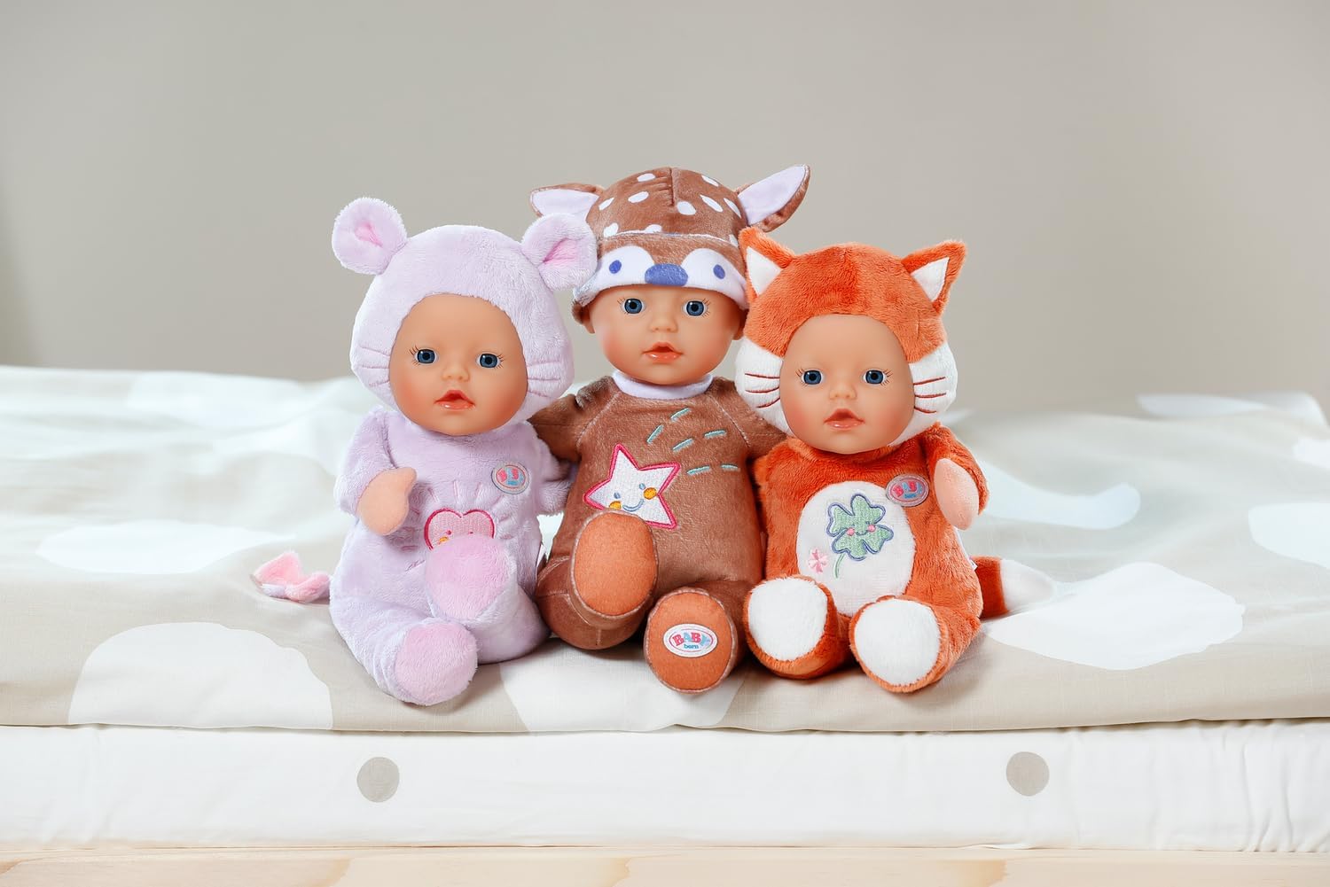 BABY born for Babies Maus, weiche 26 cm Puppe mit Öhrchen und Fingertaschen, für Neugeborene, 836590 Zapf Creation