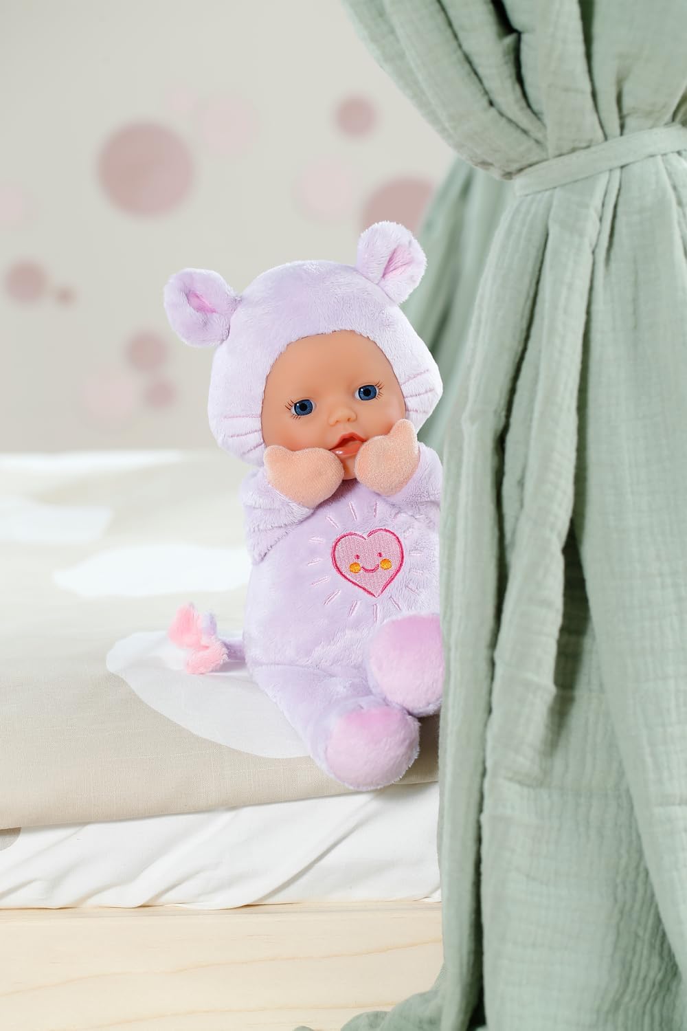 BABY born for Babies Maus, weiche 26 cm Puppe mit Öhrchen und Fingertaschen, für Neugeborene, 836590 Zapf Creation