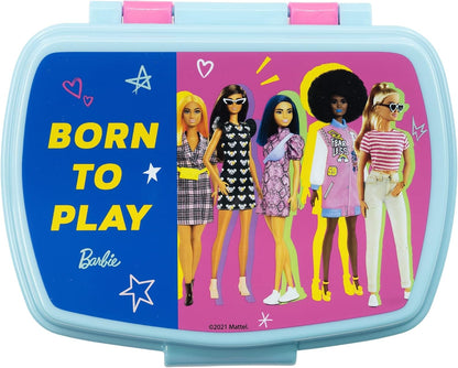 Stor 15974 Lunch Box, BPA Free Plastic, 250 centiliters, Pink-Barbie