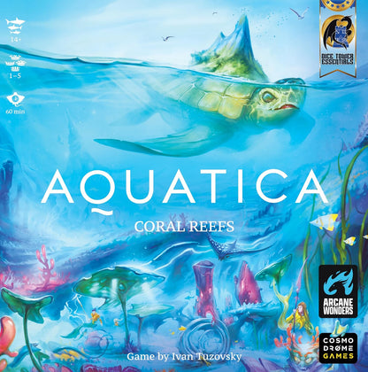 Arcane Wonders Aquatica Coral Reef Expansion Board Card Game - New Underwater Creatures Encounters - 1 to 4 Players Ages 12+ 60 Minutes - Enhance Your Aquatica Experience