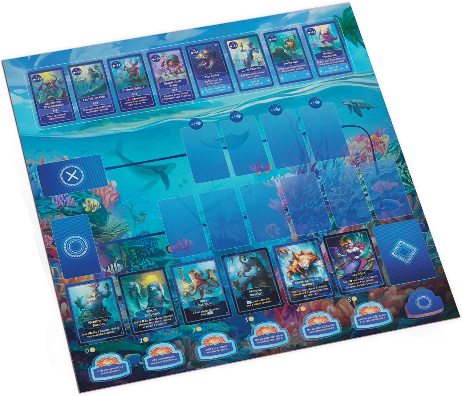 Arcane Wonders Aquatica Coral Reef Expansion Board Card Game - New Underwater Creatures Encounters - 1 to 4 Players Ages 12+ 60 Minutes - Enhance Your Aquatica Experience