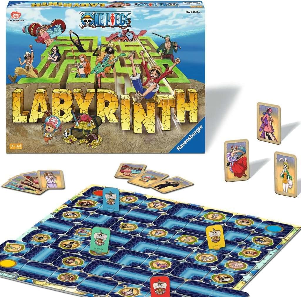Ravensburger 22887 - One Piece Labyrinth - Gesellschaftsspiel ab 7 Jahren im Anime Look, Spieleklassiker für 2-4 Personen