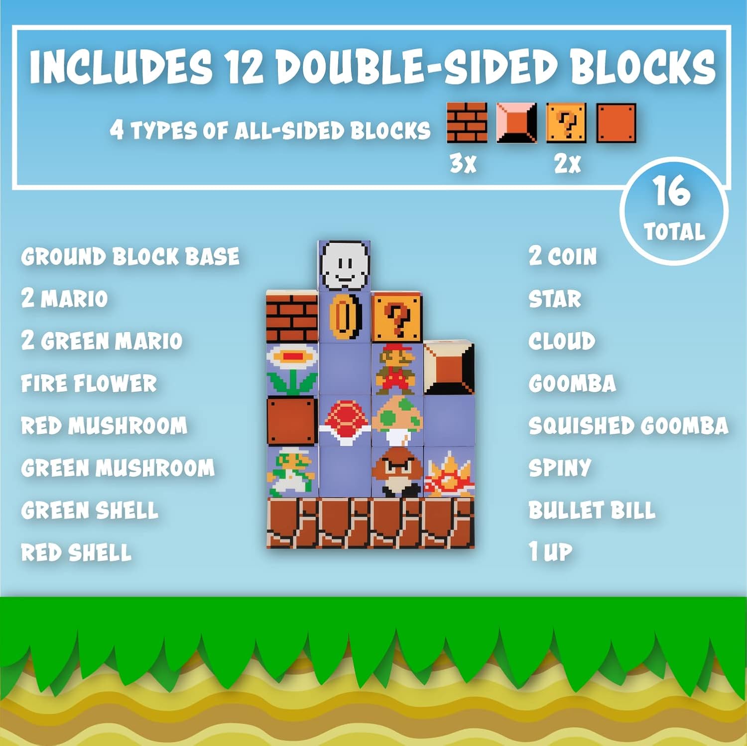 Paladone Super Mario Bros Build a Level Light - Officially Licensed Nintendo Merchandise