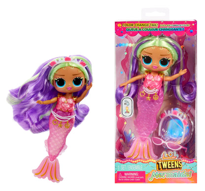 L.O.L. Surprise! Tweens - Mermaid Cleo Clove - Muñeca de Moda con Cola Que Cambia de Color, Aleta Móvil y Bonitos Accesorios - Juguetes para Niños y Coleccionistas a Partir de 4 Años
