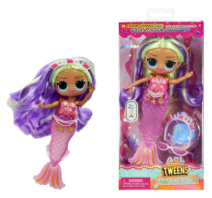 L.O.L. Surprise! Tweens - Mermaid Cleo Clove - Muñeca de Moda con Cola Que Cambia de Color, Aleta Móvil y Bonitos Accesorios - Juguetes para Niños y Coleccionistas a Partir de 4 Años