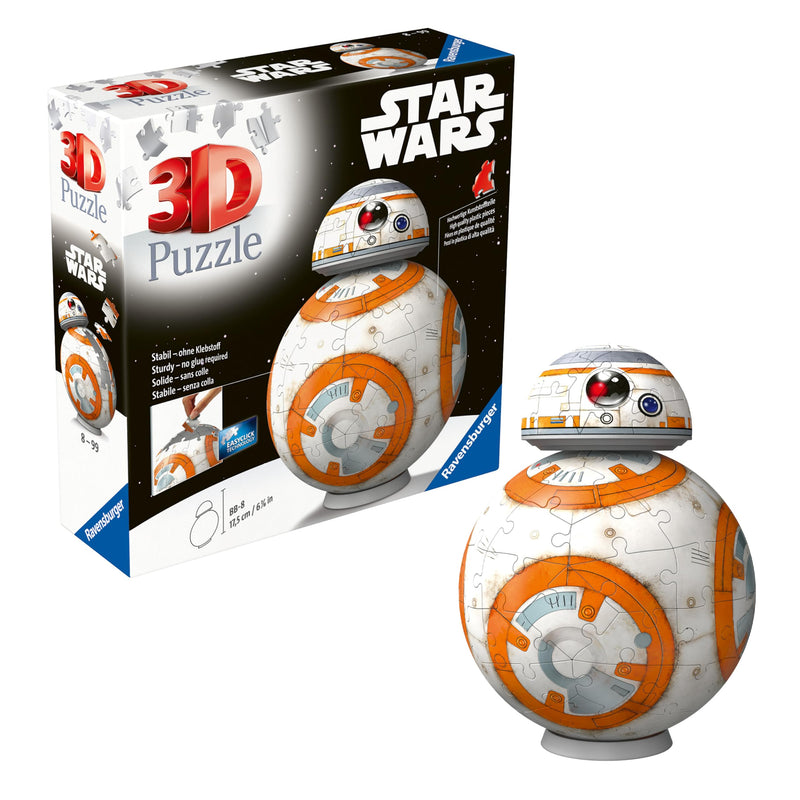 Ravensburger 11578 Star Wars BB-8 3D Puzzles for Kids Age 8 Years Gifts-BB8-99 Pieces-No Glue Required, Orange, One Size