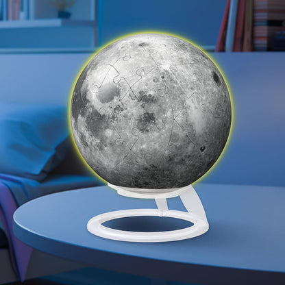 Ravensburger 11586 Glow in The Dark Moon-3D Puzzles for Kids Age 6 Years Up-72 Pieces-No Glue Required, White, One Size