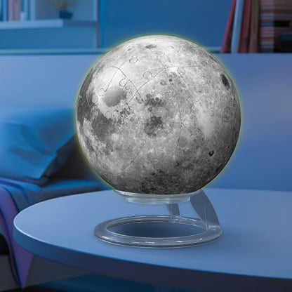 Ravensburger 11586 Glow in The Dark Moon-3D Puzzles for Kids Age 6 Years Up-72 Pieces-No Glue Required, White, One Size