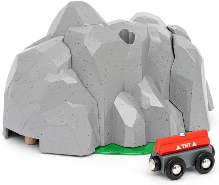BRIO World Exploding Train Track Tunnel, Wooden Railway Accessories and Adds On, Kids Age 3 Years Up