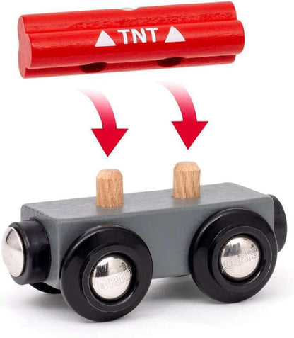 BRIO World Exploding Train Track Tunnel, Wooden Railway Accessories and Adds On, Kids Age 3 Years Up