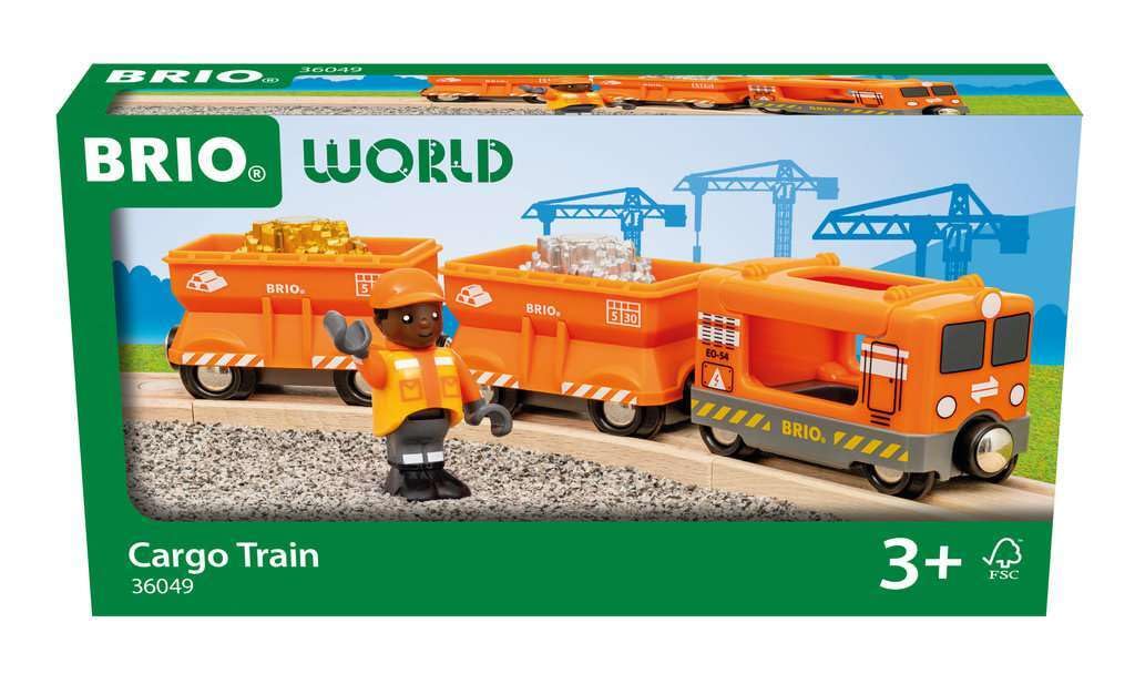 BRIO World Cargo Train for Kids Age 3 Years Up - Wooden Railway Sets and Accessories