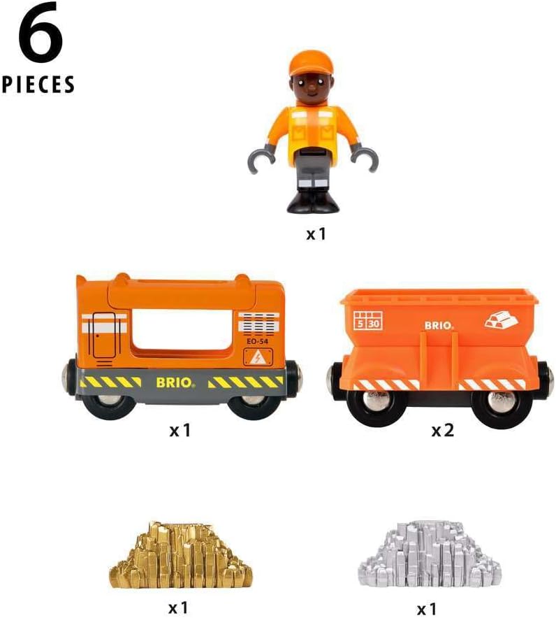 BRIO World Cargo Train for Kids Age 3 Years Up - Wooden Railway Sets and Accessories