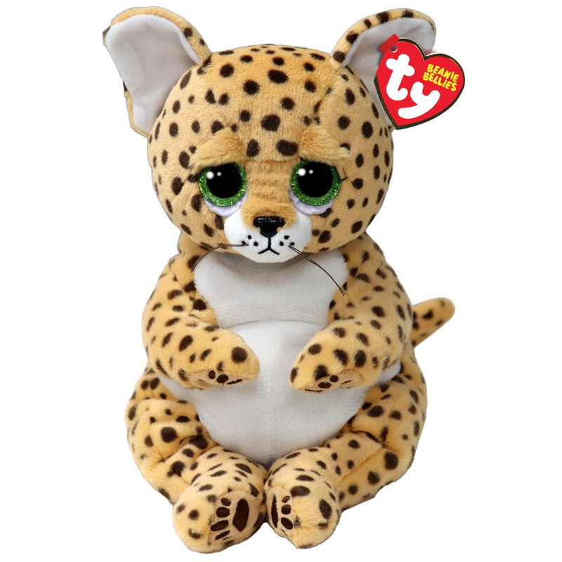 Ty Beanie Bellies - Lloyd el Guepardo con los Ojos Azules Brillantes, los Animales de Peluche con el Vientre Suave Originales 30 cm - T43201