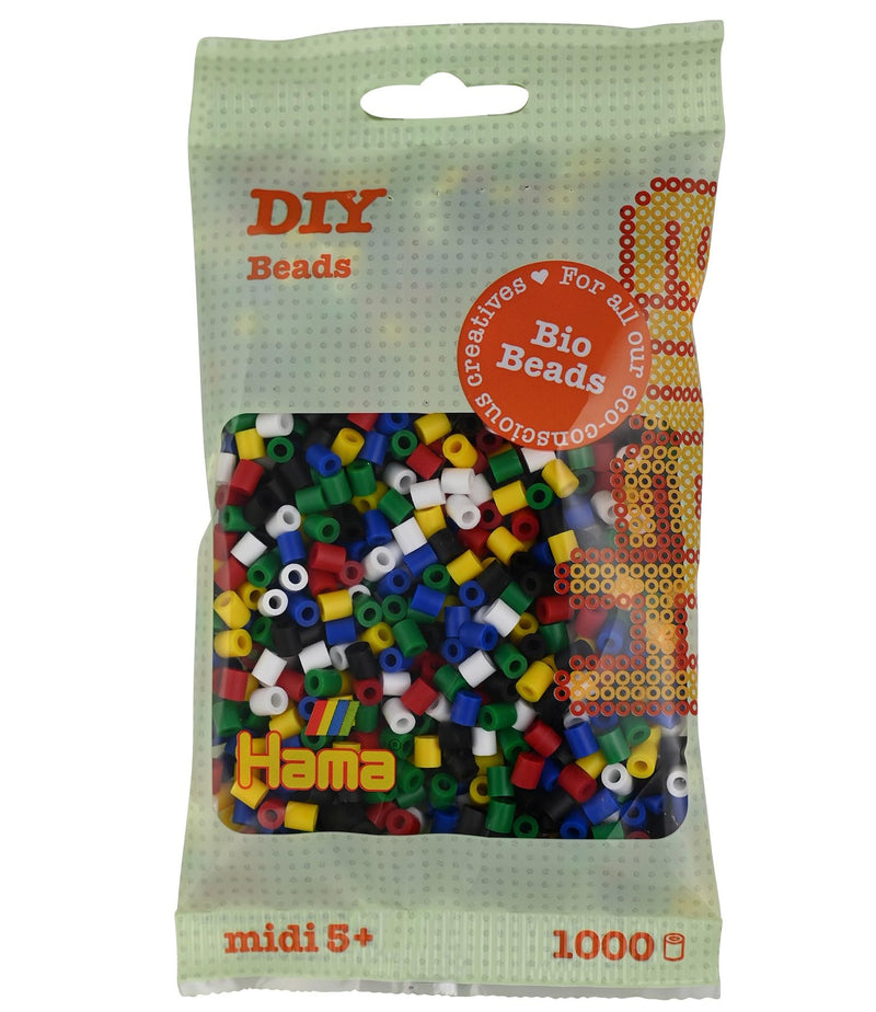 Hama Midi Bio Beads Bag | Ca. 1000 zekeringskralen | mozaïek decoratie kunst en ambacht voor creatieve kinderen vanaf 5 jaar | Verschillende kleuren Verschillende kleuren 198