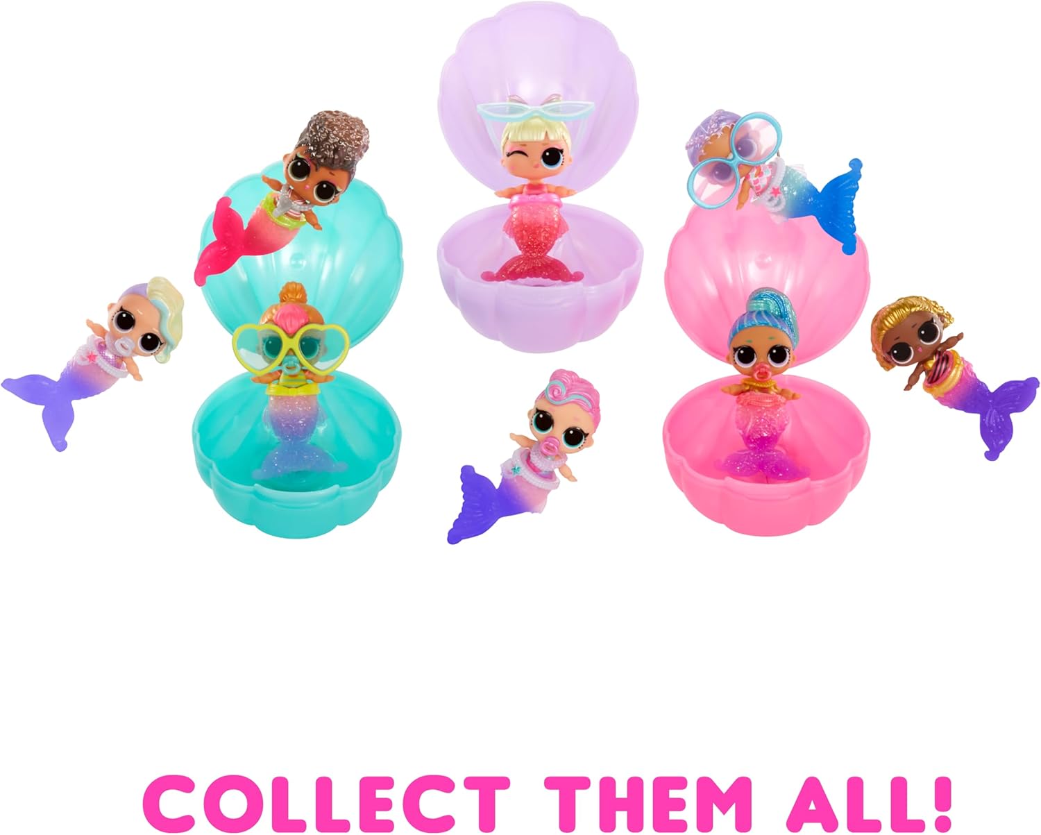 L.O.L. Surprise! Mermaids Baby Sisters - With Colour-Changing Tails, Random Assortment, Includes 1 Doll with Cute Accessories, Collect All 8 Dolls, For Kids Ages 4 and Up