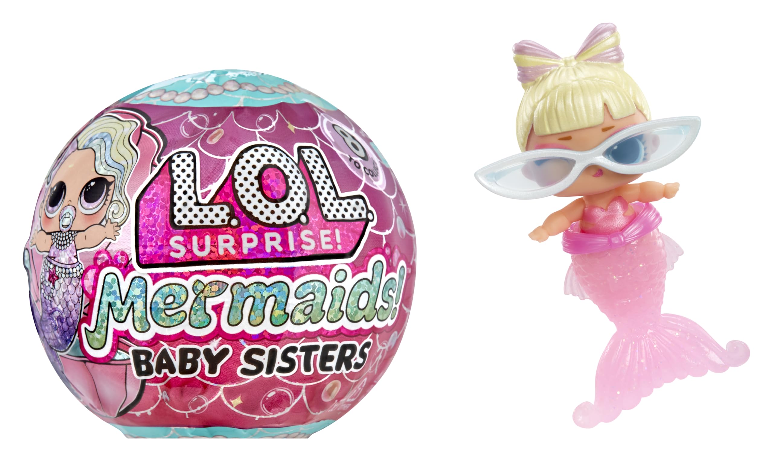 L.O.L. Surprise! Mermaids Baby Sisters - With Colour-Changing Tails, Random Assortment, Includes 1 Doll with Cute Accessories, Collect All 8 Dolls, For Kids Ages 4 and Up