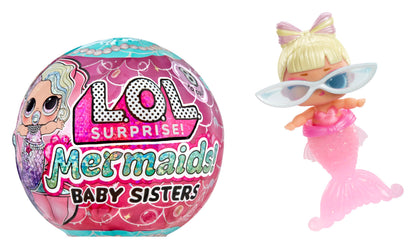 L.O.L. Surprise! Mermaids Baby Sisters - With Colour-Changing Tails, Random Assortment, Includes 1 Doll with Cute Accessories, Collect All 8 Dolls, For Kids Ages 4 and Up