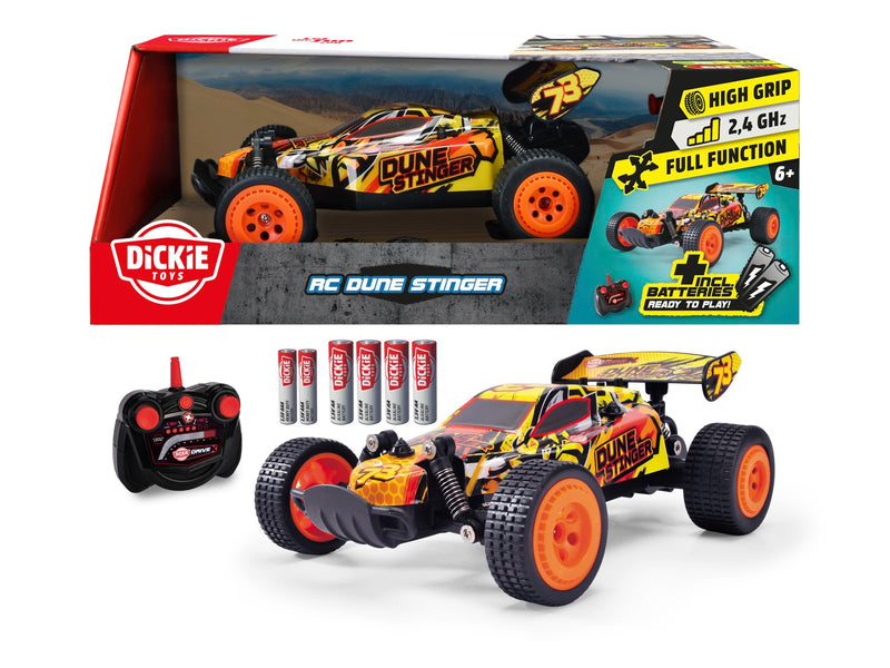 Dickie Toys - RC Dune Stinger Car (22 cm) - Remote Controlled Car from 6 Years with Suspension and Rubber Tyres, Remote Control Car for Children, 12 km/h, 2.4 GHz Remote Control, Includes Batteries