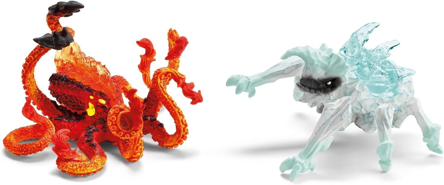schleich ELDRADOR CREATURES IJskever versus Vuur Octopus, vanaf 7 jaar, 70826 - Speelfiguur, 31 x 16 x 18 cm