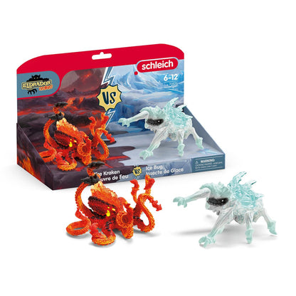 schleich ELDRADOR CREATURES IJskever versus Vuur Octopus, vanaf 7 jaar, 70826 - Speelfiguur, 31 x 16 x 18 cm