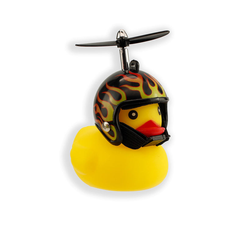 Winkee - Fiets piepende eend met helm | De schattige fietstoeter met helm en propeller | piepende fiets - voor kinderen | eend met helm | rubberen bike decoratie | cadeau voor Kerstmis, verjaardag