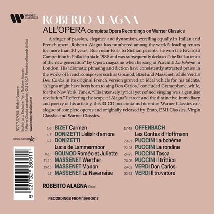 Roberto Alagna: All'opera: Complete Opera Recordings On Warner Classics