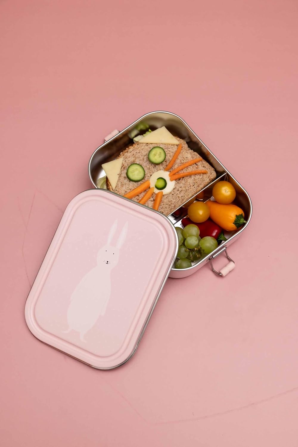 Trixie - Lunchbox voor kinderen van roestvrij staal - groot model - Mrs. Rabbit (haas