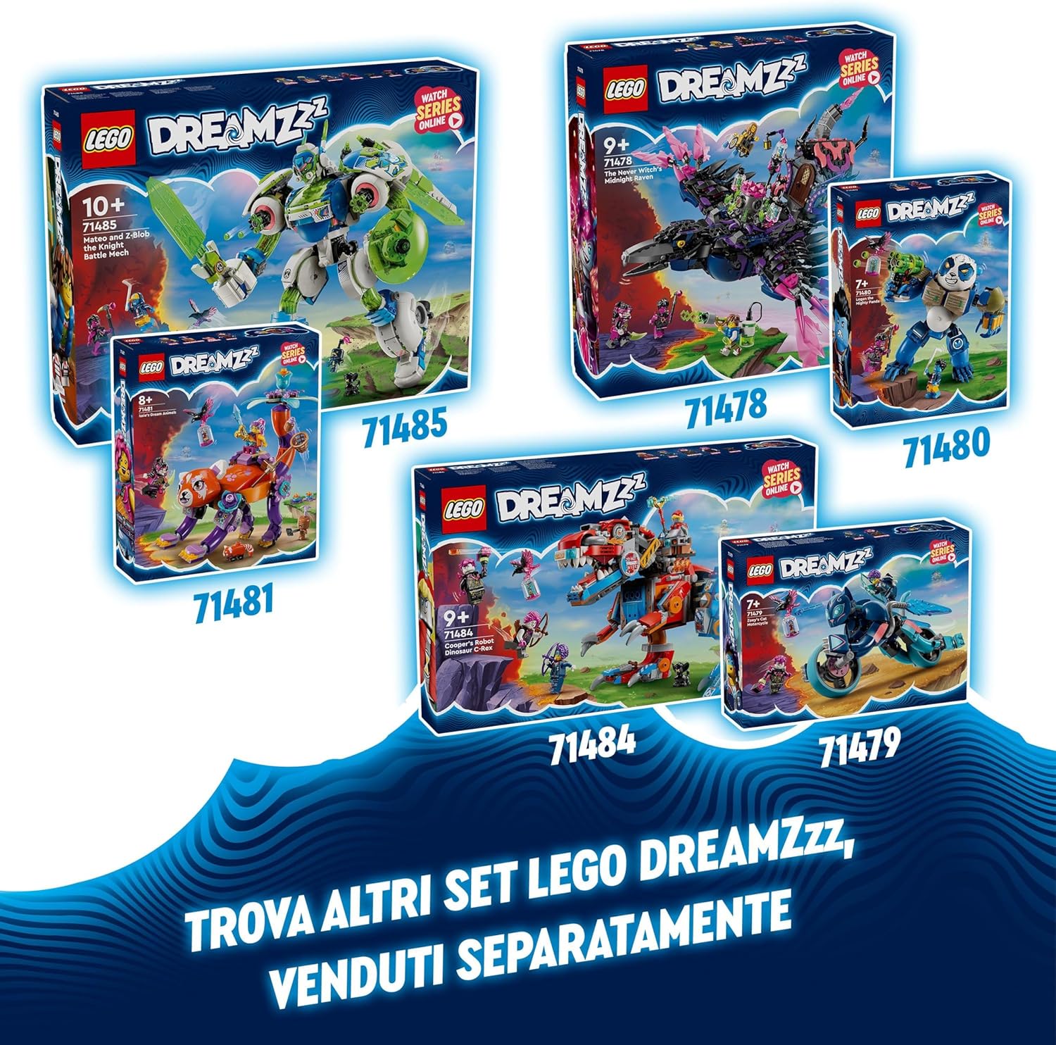 LEGO DREAMZzz 3-in-1 Der Mitternachtsrabe der Nimmerhexe, Spielset für Jungen und Mädchen ab 9 Jahren, mit Tierfigur, Fantasy-Hütte zum Umbauen in EIN Haus, eine Spinne oder einen Vogel 71478