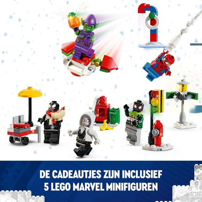 LEGO Spider-Man Adventskalender 2024, Superhelden-Spielzeug, vorweihnachtliches Geschenk für Jungen und Mädchen ab 7 Jahren, Bauspielzeug und Abenteuer-Set, Weihnachstgeschenk 76293