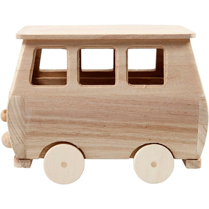 Minibus, LxLxH 17x10x13 cm, pino, legno dell'imperatrice, 1pc