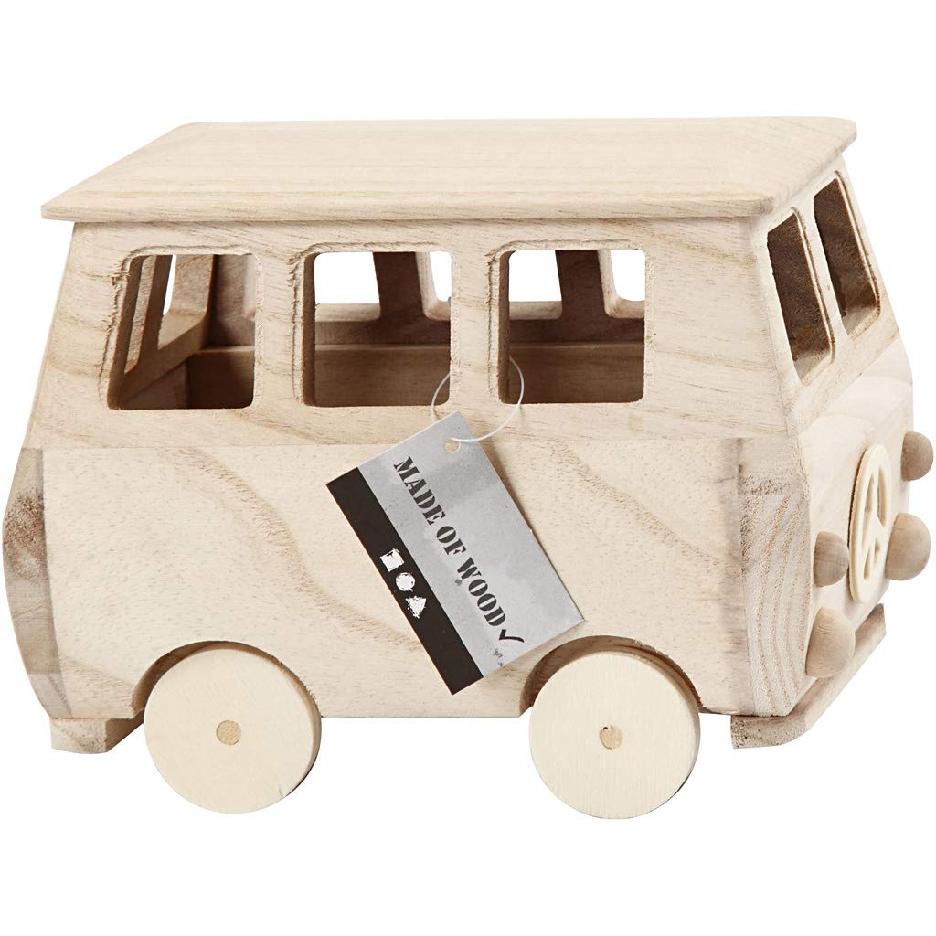 Minibus, LxLxH 17x10x13 cm, pino, legno dell'imperatrice, 1pc