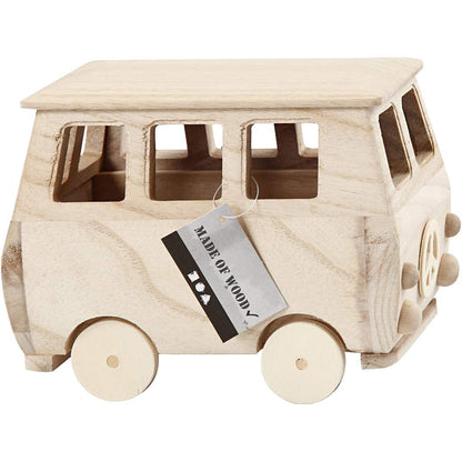 Minibus, LxLxH 17x10x13 cm, pino, legno dell'imperatrice, 1pc