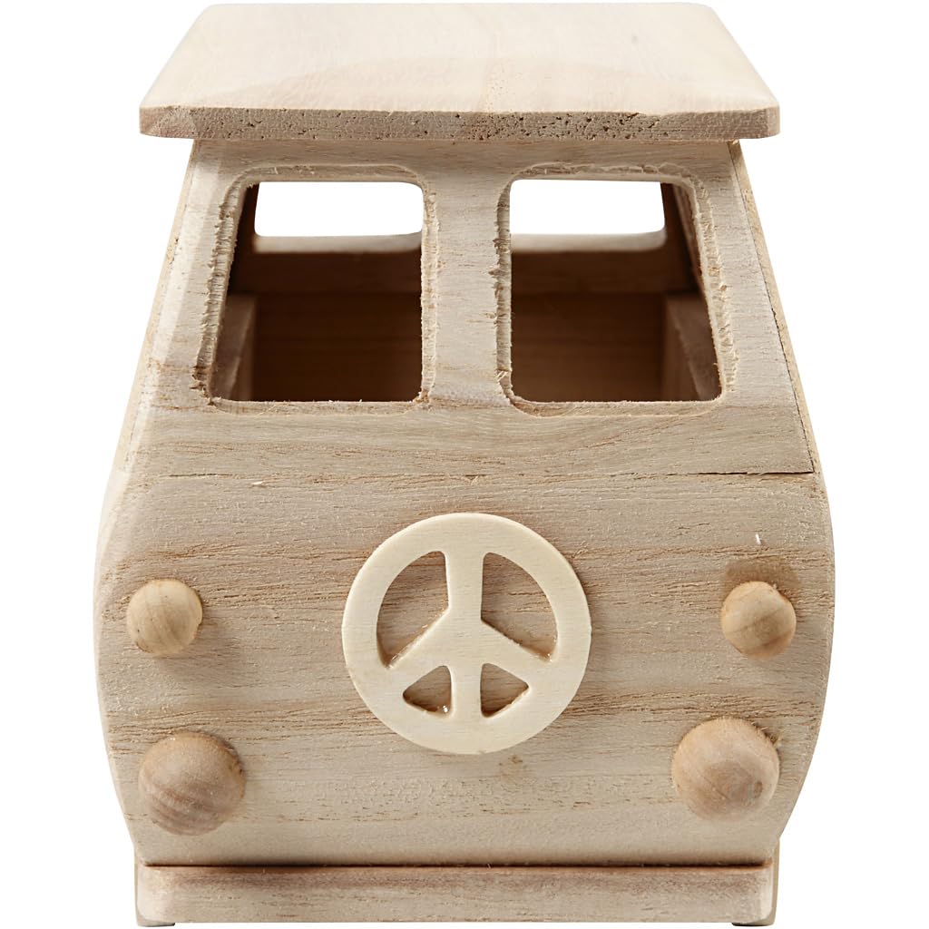 Minibus, LxLxH 17x10x13 cm, pino, legno dell'imperatrice, 1pc