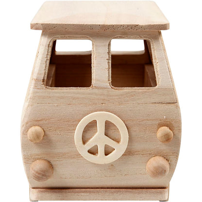 Minibus, LxLxH 17x10x13 cm, pino, legno dell'imperatrice, 1pc